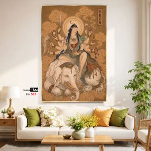 Alternative view of Phổ Hiền Bồ Tát | Tranh hộp đèn cao cấp | Mã tranh 583 | Tranh TÂM
