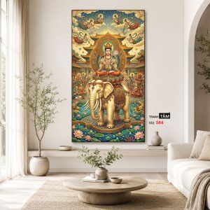 Phổ Hiền Bồ Tát | Tranh hộp đèn cao cấp | Mã tranh 584 | Tranh TÂM - Ảnh 4