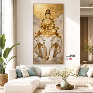Phổ Hiền Bồ Tát | Tranh hộp đèn cao cấp | Mã tranh 585 | Tranh TÂM - Ảnh 5