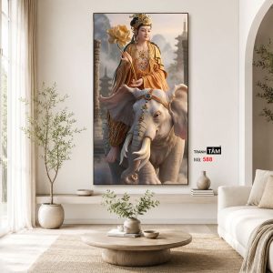 Phổ Hiền Bồ Tát | Tranh hộp đèn cao cấp | Mã tranh 588 | Tranh TÂM - Ảnh 4