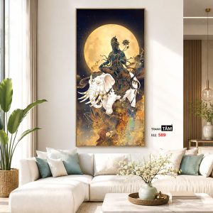 Phổ Hiền Bồ Tát | Tranh hộp đèn cao cấp | Mã tranh 589 | Tranh TÂM - Ảnh 5