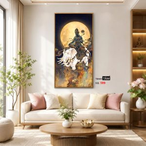 Phổ Hiền Bồ Tát | Tranh hộp đèn cao cấp | Mã tranh 589 | Tranh TÂM - Ảnh 3