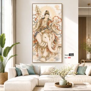 Phổ Hiền Bồ Tát | Tranh hộp đèn cao cấp | Mã tranh 590 | Tranh TÂM - Ảnh 5