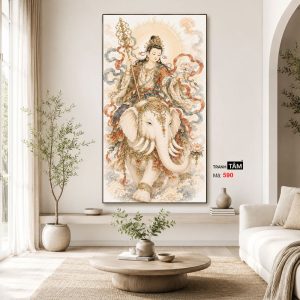Phổ Hiền Bồ Tát | Tranh hộp đèn cao cấp | Mã tranh 590 | Tranh TÂM - Ảnh 4