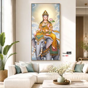 Phổ Hiền Bồ Tát | Tranh hộp đèn cao cấp | Mã tranh 591 | Tranh TÂM - Ảnh 5
