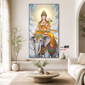 Phổ Hiền Bồ Tát | Tranh hộp đèn cao cấp | Mã tranh 591 | Tranh TÂM - Ảnh 4