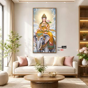 Phổ Hiền Bồ Tát | Tranh hộp đèn cao cấp | Mã tranh 591 | Tranh TÂM - Ảnh 3