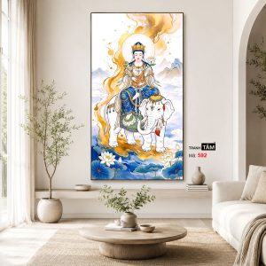 Phổ Hiền Bồ Tát | Tranh hộp đèn cao cấp | Mã tranh 592 | Tranh TÂM - Ảnh 4