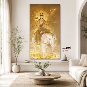 Phổ Hiền Bồ Tát | Tranh hộp đèn cao cấp | Mã tranh 593 | Tranh TÂM - Ảnh 4