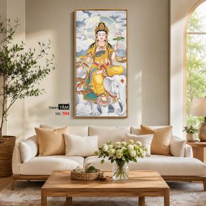 Alternative view of Phổ Hiền Bồ Tát | Tranh hộp đèn cao cấp | Mã tranh 594 | Tranh TÂM