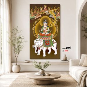 Phổ Hiền Bồ Tát | Tranh hộp đèn cao cấp | Mã tranh 599 | Tranh TÂM - Ảnh 4
