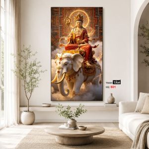 Phổ Hiền Bồ Tát | Tranh hộp đèn cao cấp | Mã tranh 601 | Tranh TÂM - Ảnh 4