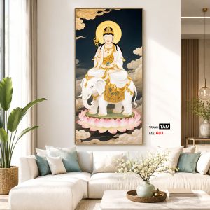 Phổ Hiền Bồ Tát | Tranh hộp đèn cao cấp | Mã tranh 603 | Tranh TÂM - Ảnh 5