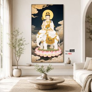 Phổ Hiền Bồ Tát | Tranh hộp đèn cao cấp | Mã tranh 603 | Tranh TÂM - Ảnh 4