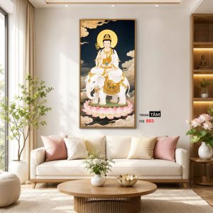Phổ Hiền Bồ Tát | Tranh hộp đèn cao cấp | Mã tranh 603 | Tranh TÂM - Ảnh 3