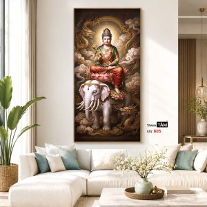 Phổ Hiền Bồ Tát | Tranh hộp đèn cao cấp | Mã tranh 605 | Tranh TÂM - Ảnh 5