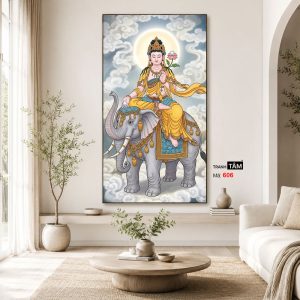 Phổ Hiền Bồ Tát | Tranh hộp đèn cao cấp | Mã tranh 606 | Tranh TÂM - Ảnh 4