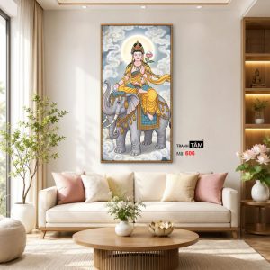 Phổ Hiền Bồ Tát | Tranh hộp đèn cao cấp | Mã tranh 606 | Tranh TÂM - Ảnh 3