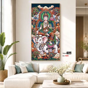 Phổ Hiền Bồ Tát | Tranh hộp đèn cao cấp | Mã tranh 609 | Tranh TÂM - Ảnh 5