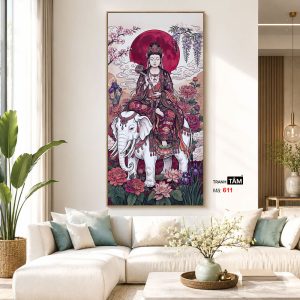 Phổ Hiền Bồ Tát | Tranh hộp đèn cao cấp | Mã tranh 611 | Tranh TÂM - Ảnh 5