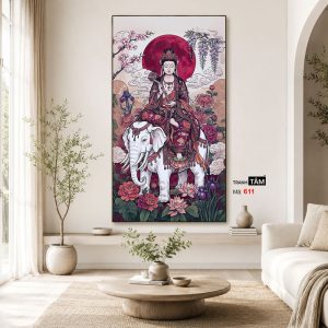 Phổ Hiền Bồ Tát | Tranh hộp đèn cao cấp | Mã tranh 611 | Tranh TÂM - Ảnh 4