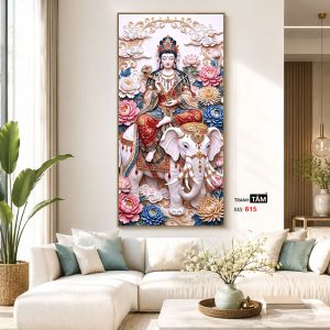 Phổ Hiền Bồ Tát | Tranh hộp đèn cao cấp | Mã tranh 615 | Tranh TÂM - Ảnh 5