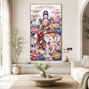 Phổ Hiền Bồ Tát | Tranh hộp đèn cao cấp | Mã tranh 615 | Tranh TÂM - Ảnh 4