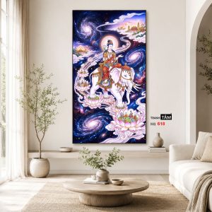Phổ Hiền Bồ Tát | Tranh hộp đèn cao cấp | Mã tranh 618 | Tranh TÂM - Ảnh 4