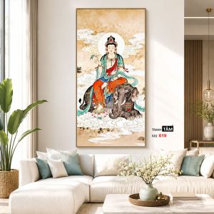Phổ Hiền Bồ Tát | Tranh hộp đèn cao cấp | Mã tranh 619 | Tranh TÂM - Ảnh 5