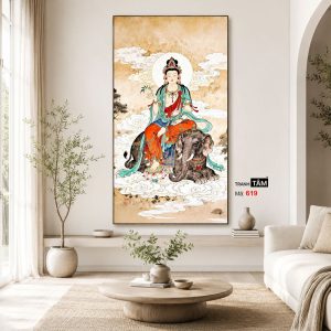 Phổ Hiền Bồ Tát | Tranh hộp đèn cao cấp | Mã tranh 619 | Tranh TÂM - Ảnh 4