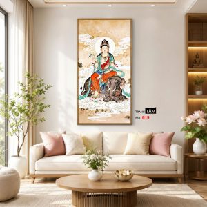 Phổ Hiền Bồ Tát | Tranh hộp đèn cao cấp | Mã tranh 619 | Tranh TÂM - Ảnh 3