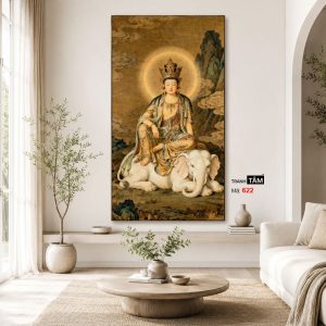 Phổ Hiền Bồ Tát | Tranh hộp đèn cao cấp | Mã tranh 622 | Tranh TÂM - Ảnh 4