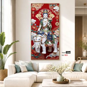 Phổ Hiền Bồ Tát | Tranh hộp đèn cao cấp | Mã tranh 623 | Tranh TÂM - Ảnh 5