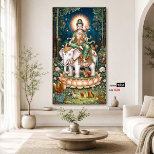 Phổ Hiền Bồ Tát | Tranh hộp đèn cao cấp | Mã tranh 628 | Tranh TÂM - Ảnh 4