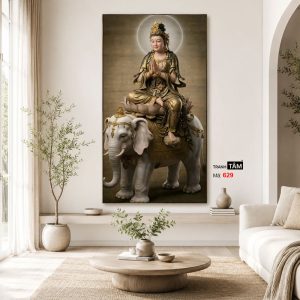 Phổ Hiền Bồ Tát | Tranh hộp đèn cao cấp | Mã tranh 629 | Tranh TÂM - Ảnh 4