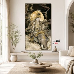 Phổ Hiền Bồ Tát | Tranh hộp đèn cao cấp | Mã tranh 630 | Tranh TÂM - Ảnh 4