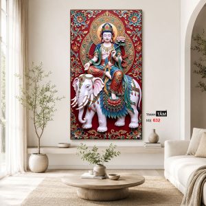 Phổ Hiền Bồ Tát | Tranh hộp đèn cao cấp | Mã tranh 632 | Tranh TÂM - Ảnh 4