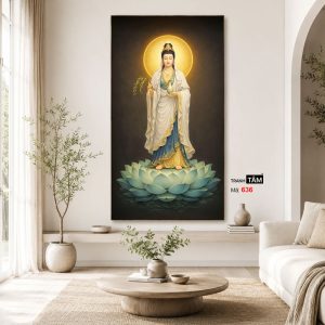 Quán Thế Âm Bồ Tát | Tranh hộp đèn cao cấp | Mã tranh 636 | Tranh TÂM - Ảnh 4