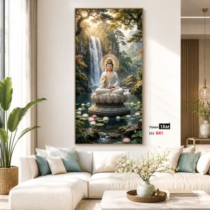 Quán Thế Âm Bồ Tát | Tranh hộp đèn cao cấp | Mã tranh 641 | Tranh TÂM - Ảnh 5