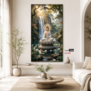 Quán Thế Âm Bồ Tát | Tranh hộp đèn cao cấp | Mã tranh 641 | Tranh TÂM - Ảnh 4
