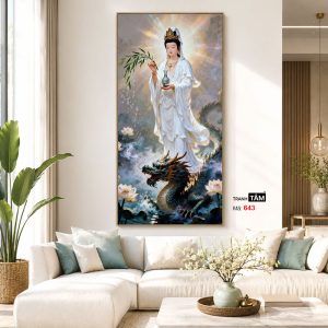 Quán Thế Âm Bồ Tát | Tranh hộp đèn cao cấp | Mã tranh 643 | Tranh TÂM - Ảnh 5