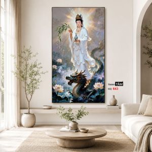 Quán Thế Âm Bồ Tát | Tranh hộp đèn cao cấp | Mã tranh 643 | Tranh TÂM - Ảnh 4