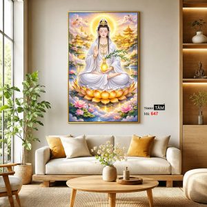 Quán Thế Âm Bồ Tát | Tranh hộp đèn cao cấp | Mã tranh 647 | Tranh TÂM - Ảnh 3