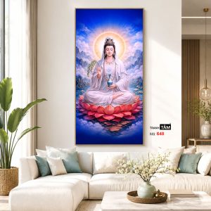Quán Thế Âm Bồ Tát | Tranh hộp đèn cao cấp | Mã tranh 648 | Tranh TÂM - Ảnh 5