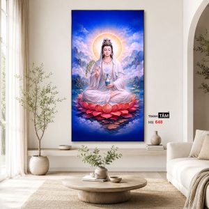 Quán Thế Âm Bồ Tát | Tranh hộp đèn cao cấp | Mã tranh 648 | Tranh TÂM - Ảnh 4