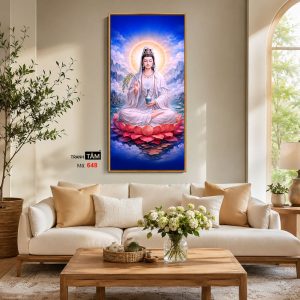 Alternative view of Quán Thế Âm Bồ Tát | Tranh hộp đèn cao cấp | Mã tranh 648 | Tranh TÂM