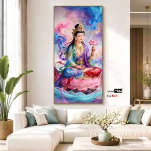 Quán Thế Âm Bồ Tát | Tranh hộp đèn cao cấp | Mã tranh 649 | Tranh TÂM - Ảnh 5