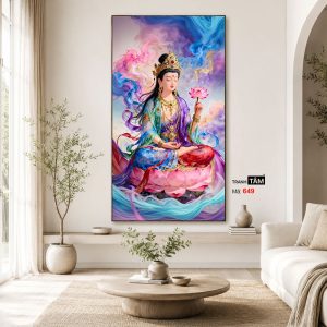 Quán Thế Âm Bồ Tát | Tranh hộp đèn cao cấp | Mã tranh 649 | Tranh TÂM - Ảnh 4