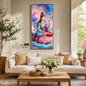 Alternative view of Quán Thế Âm Bồ Tát | Tranh hộp đèn cao cấp | Mã tranh 649 | Tranh TÂM