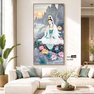 Quán Thế Âm Bồ Tát | Tranh hộp đèn cao cấp | Mã tranh 650 | Tranh TÂM - Ảnh 5